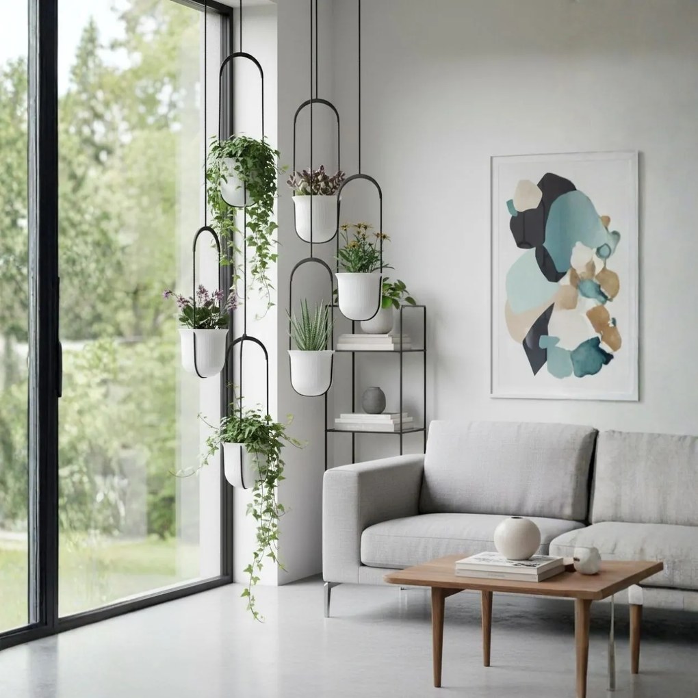 Závěsný květináč AERA HANG 17,9 cm bílý