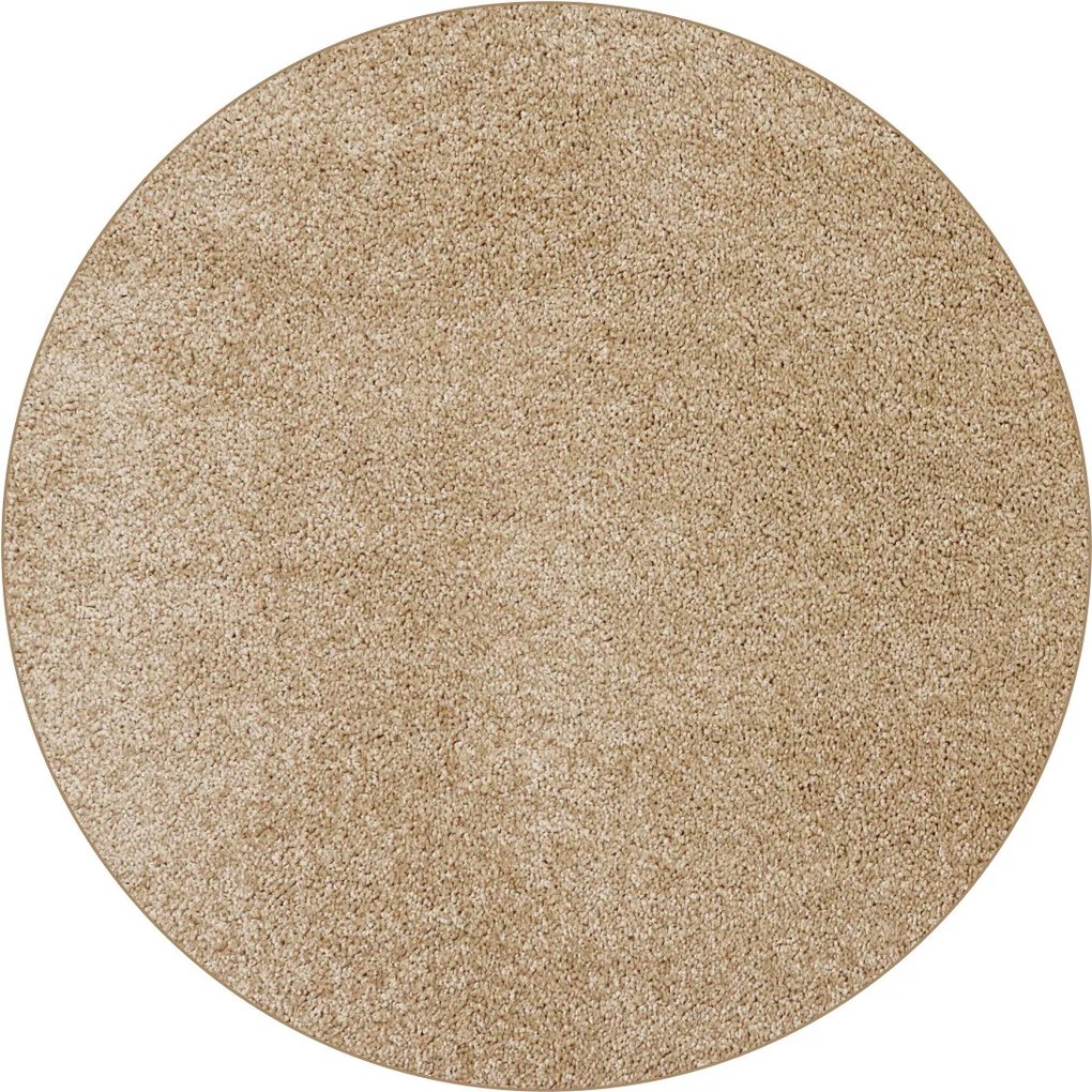 Kusový koberec Velur Ultra béžový kruh, 200x200 (priemer) kruh, béžová, obývacia izba, AladinWorld Expres
