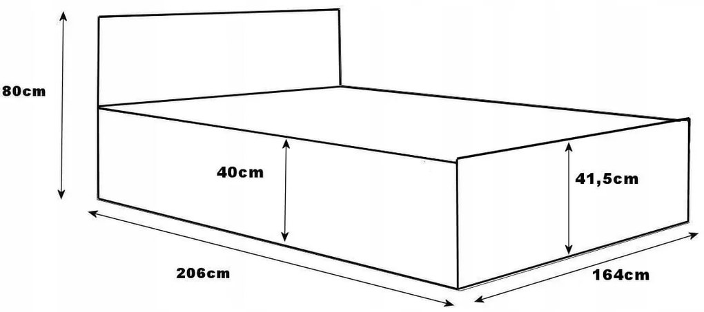 Posteľ 160x200 cm s matracom a úložným priestorom SPART1 Wotan