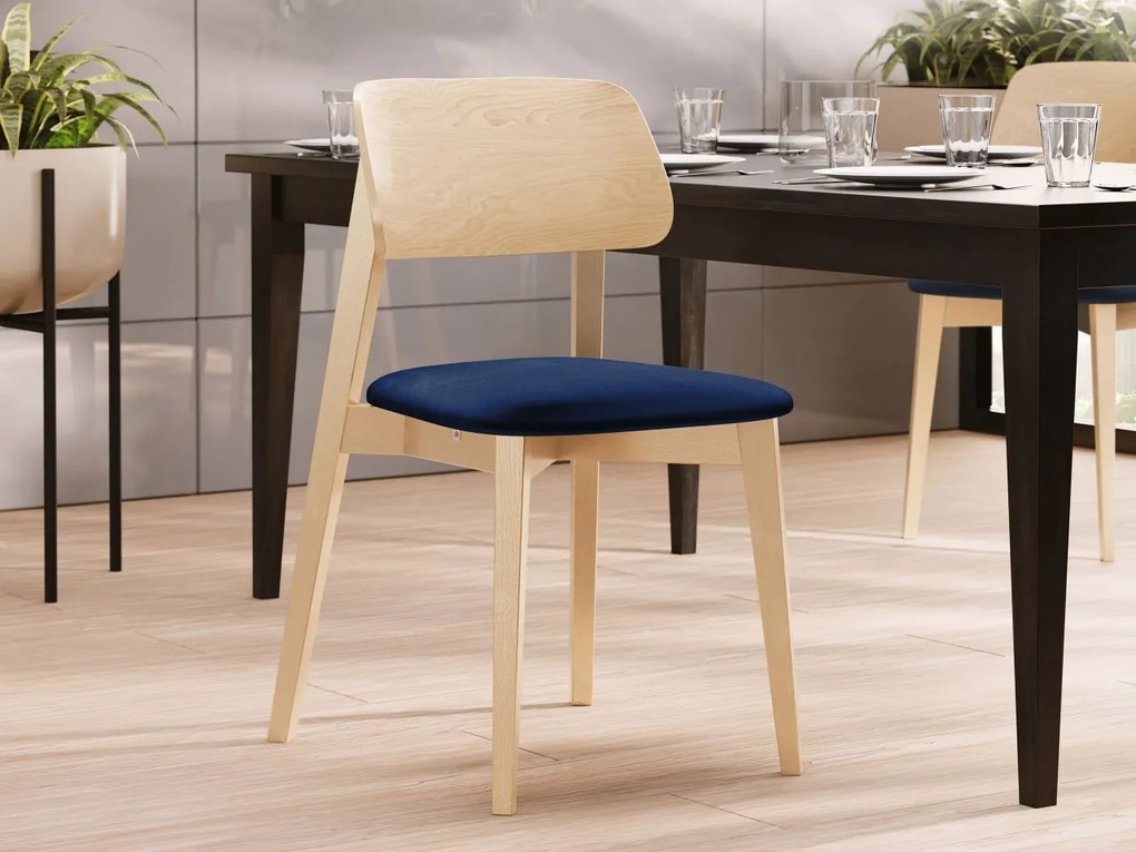 Čalúnená jedálenská stolička KT63, Dostupné poťahy: Magic Velvet 2250, Farby: czarny