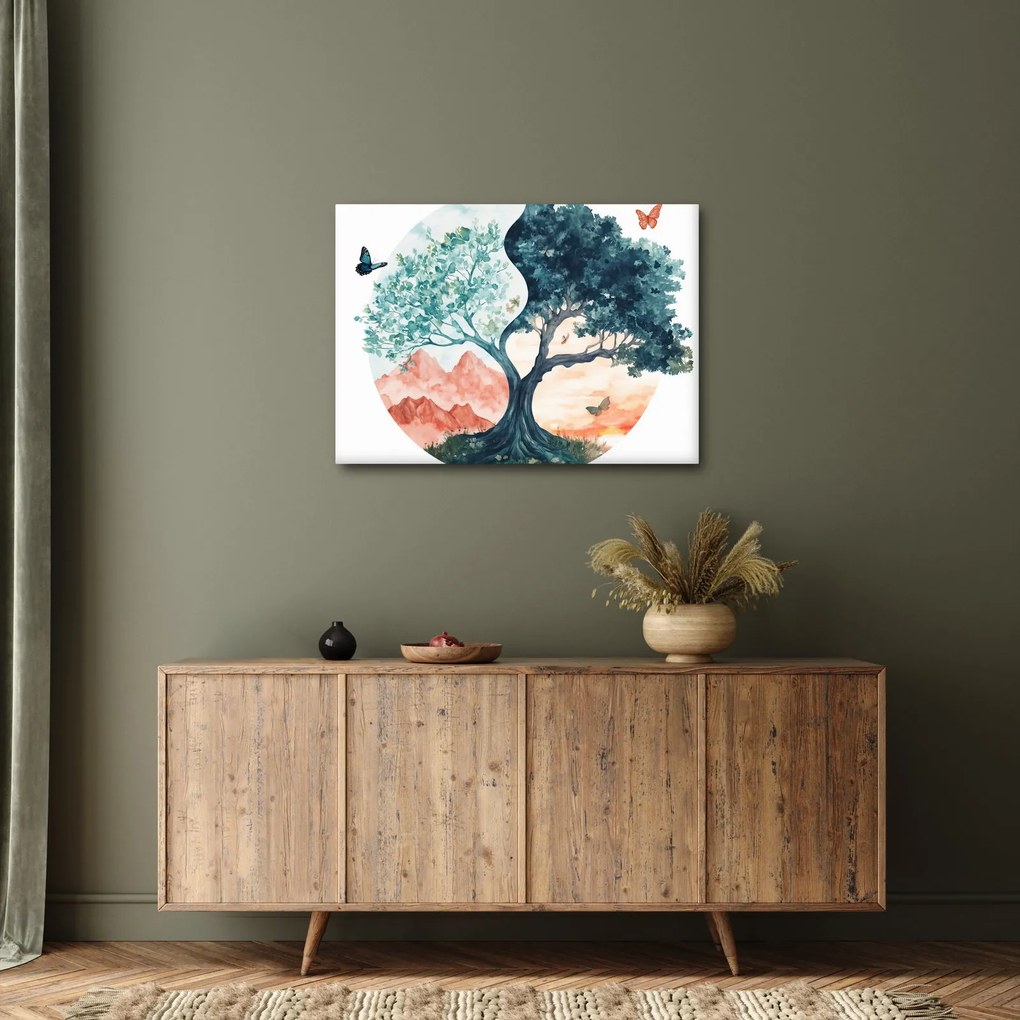 Obraz – Akvarelový strom plný života (70x50 cm)