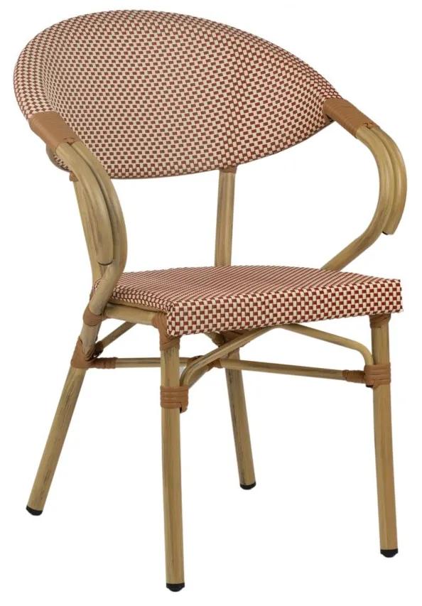 VENUS záhradná stolička s podrúčkami brown