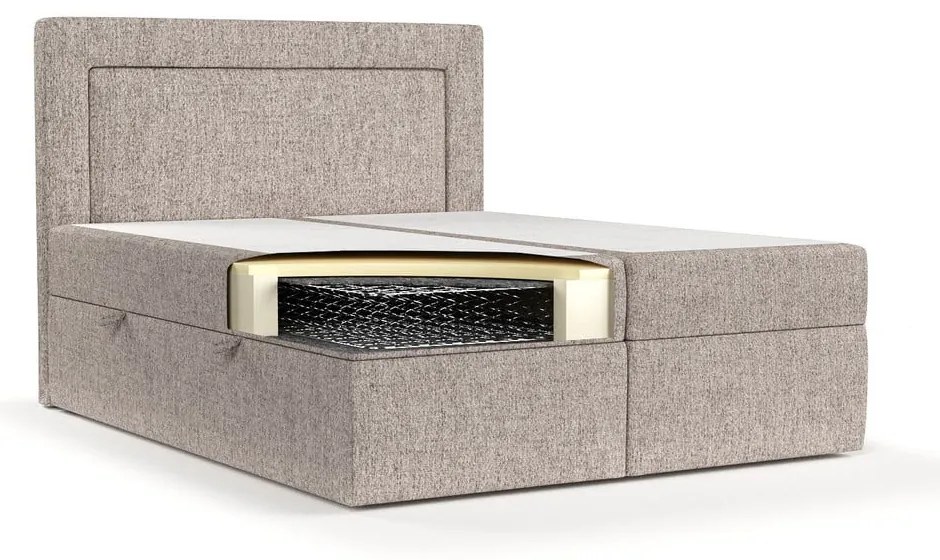 Svetlohnedá boxspring posteľ s úložným priestorom 160x200 cm Imagine – Maison de Rêve