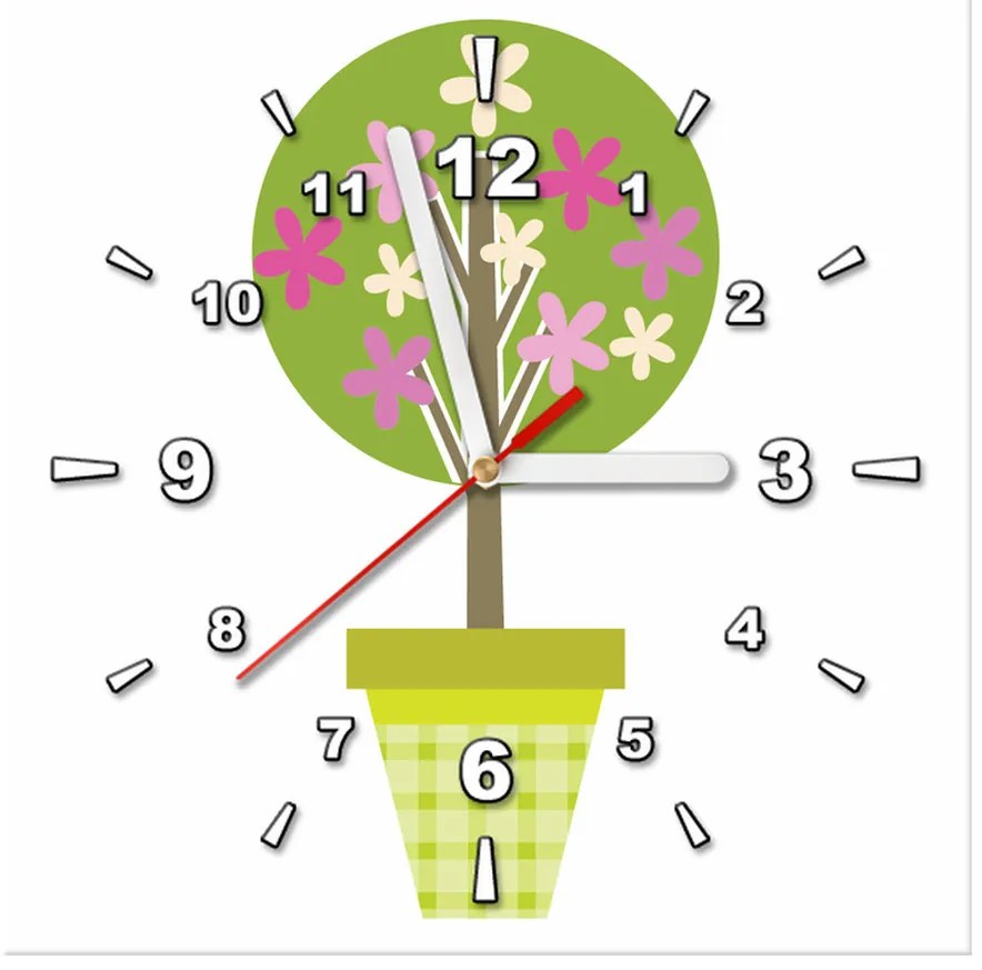 Gario Obraz s hodinami Malý stromček Rozmery: 40 x 40 cm