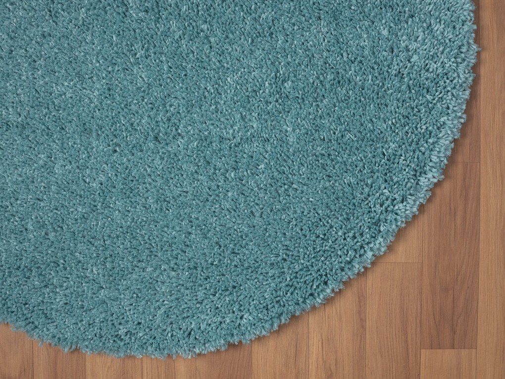 My Flair, Kusový koberec My Shaggy hellblau kruh, 150x150 (priemer) kruh, modrá, chodba / predsieň