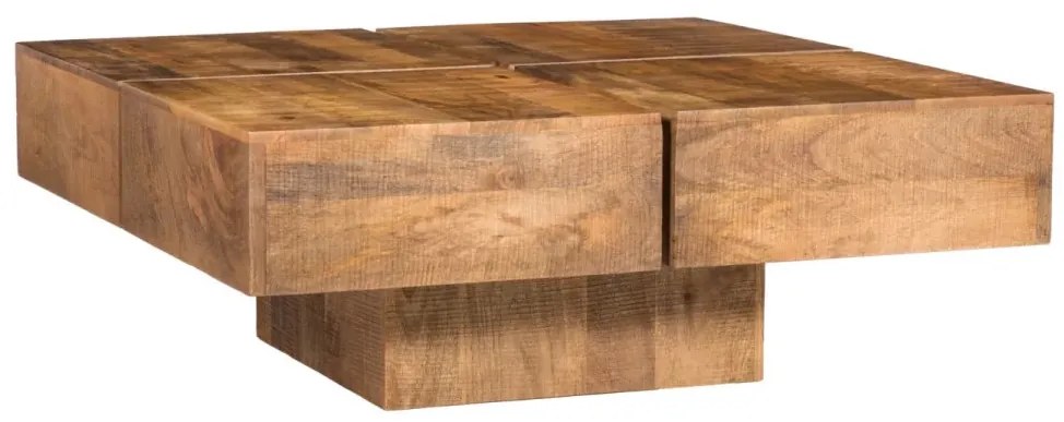 furniture-nabytek.cz - Masívny konferenčný stolík Amberley z mangového dreva, lakovaný, prírodný – 80×80 cm