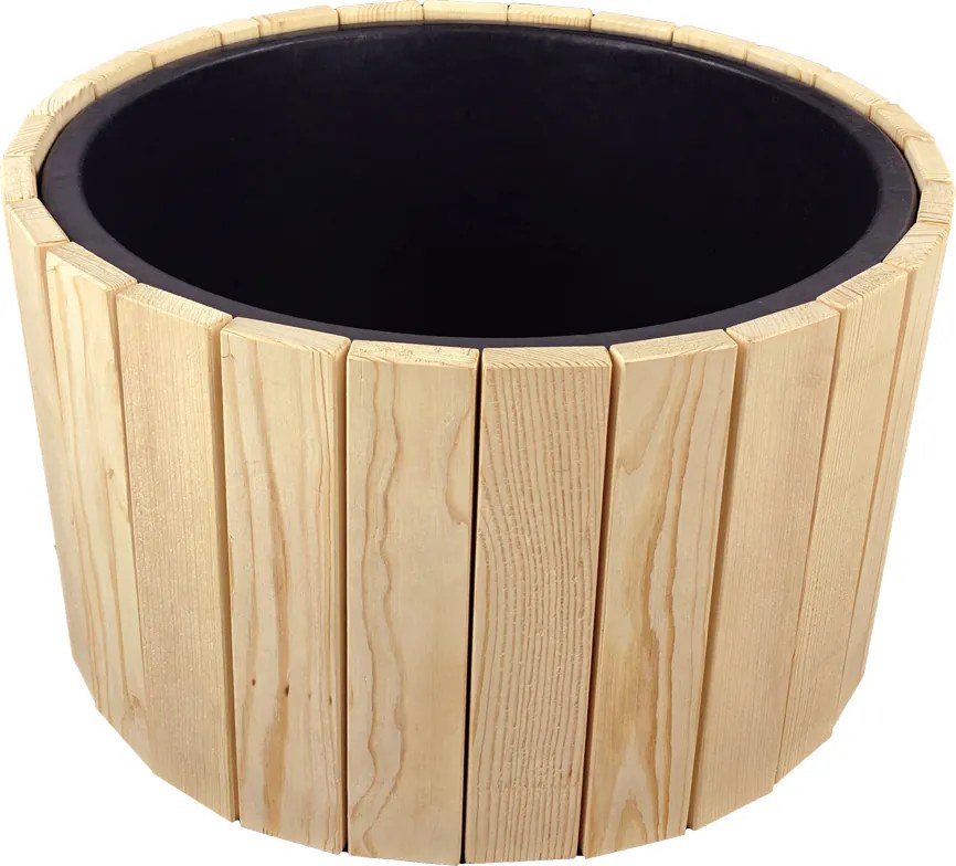 AMADEA Drevený dizajnový obal s plastovou nádobou vo vnútri, 54x54x30 cm