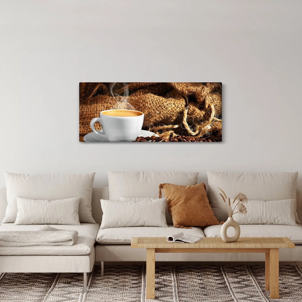 Obraz - Šálka kávy (120x50 cm)
