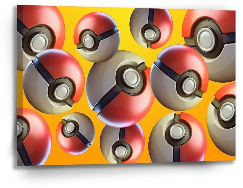 Sablio Obraz Pokemon ball Pattern - 90x60 cm