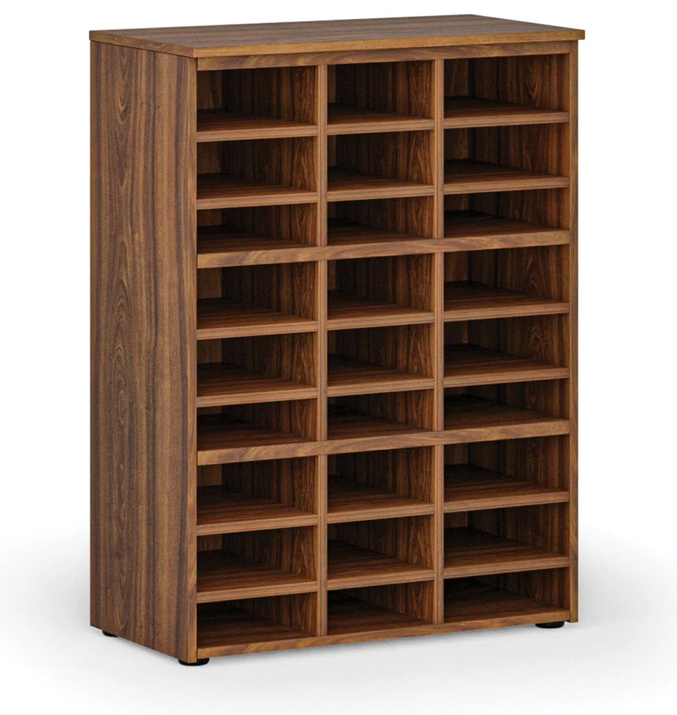 Triediaci regál PRIMO WOOD, 800 x 420 x 1087 mm, 27 priehradok, orech