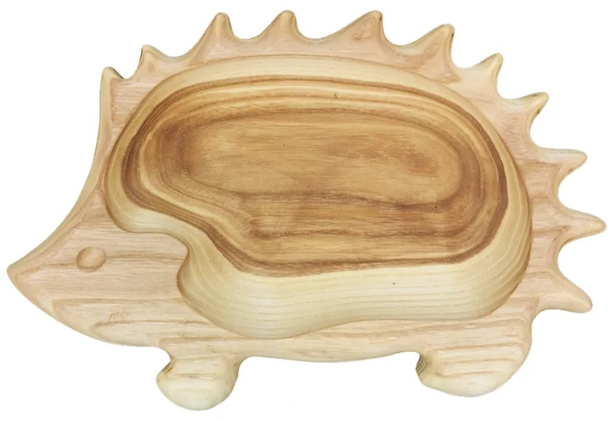 AMADEA Drevená miska ježko, masívne drevo, 21 cm