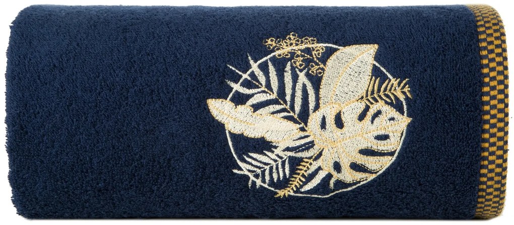 FROTÉ UTERÁK PALMS 50X90 CM TMAVOMODRÁ