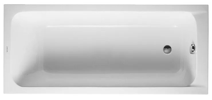 DURAVIT D-Code akrylátová pravouhlá vaňa s odtokom zboku, 1600 x 700 mm, 700096000000000
