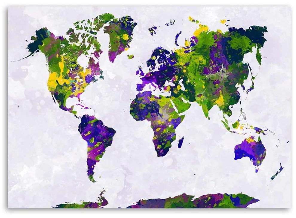 Gario Obraz na plátne Maľovaná mapa sveta Rozmery: 60 x 40 cm