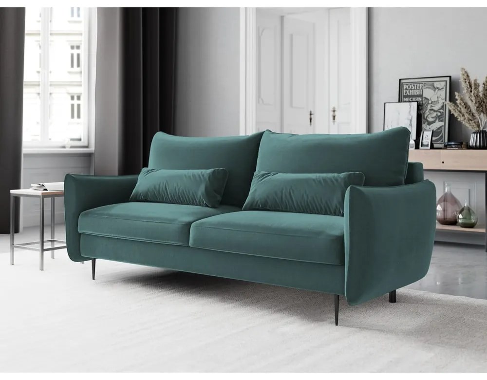 Petrolejovozelená rozkladacia pohovka s úložným priestorom Cosmopolitan Design Vermont