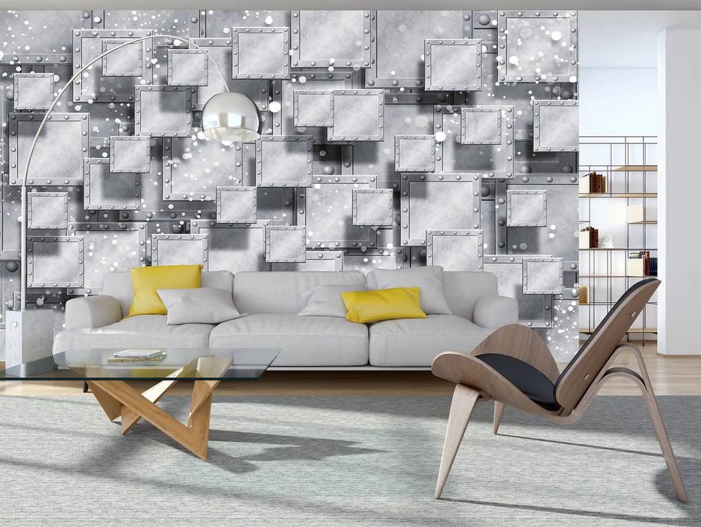 Fototapeta - Šedá abstrakcia (254x184 cm)