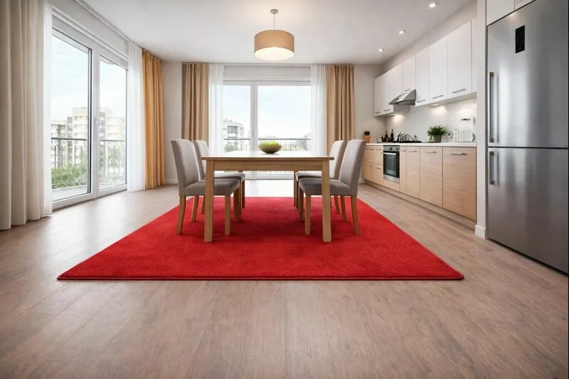 Kusový koberec Eton červený 15, 57x120, červená, chodba / predsieň, Spoltex