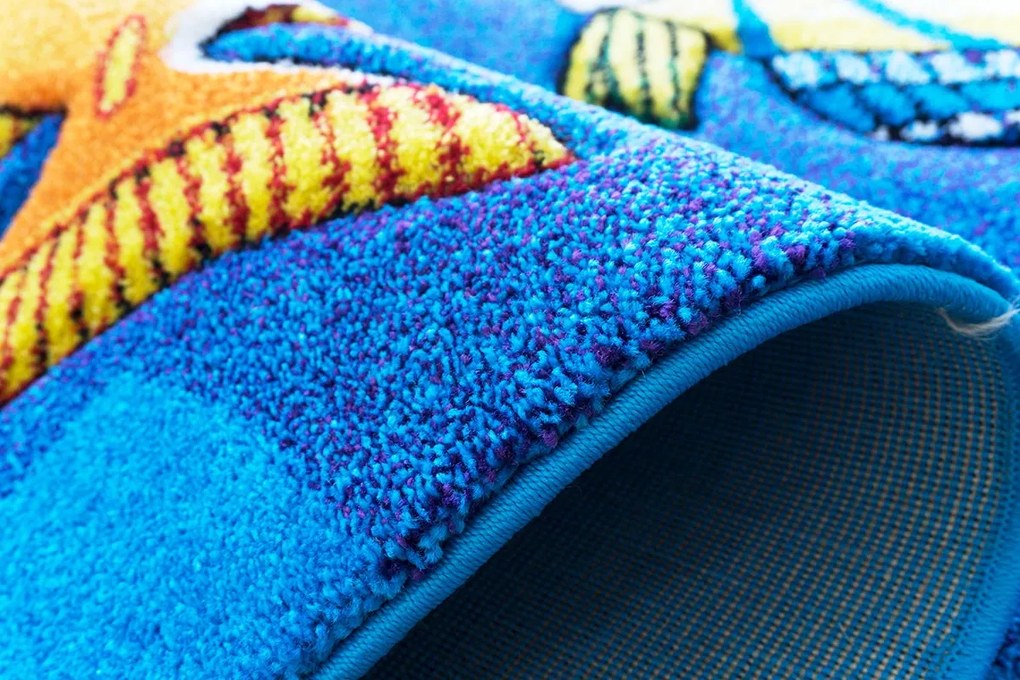 BE Koberec Smart Kids 22308 BLUE – modrý obdĺžnikový Rozmer: 120x180 cm