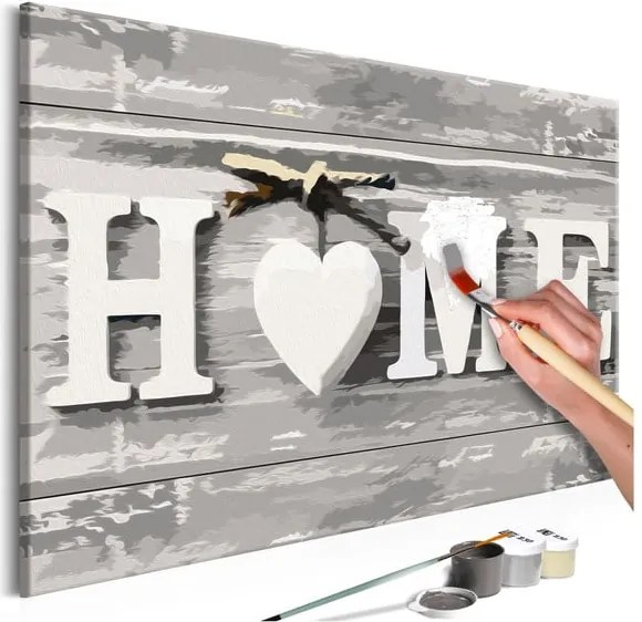 DIY set na tvorbu vlastného obrazu na plátne Artgeist Home Letters, 60 × 40 cm