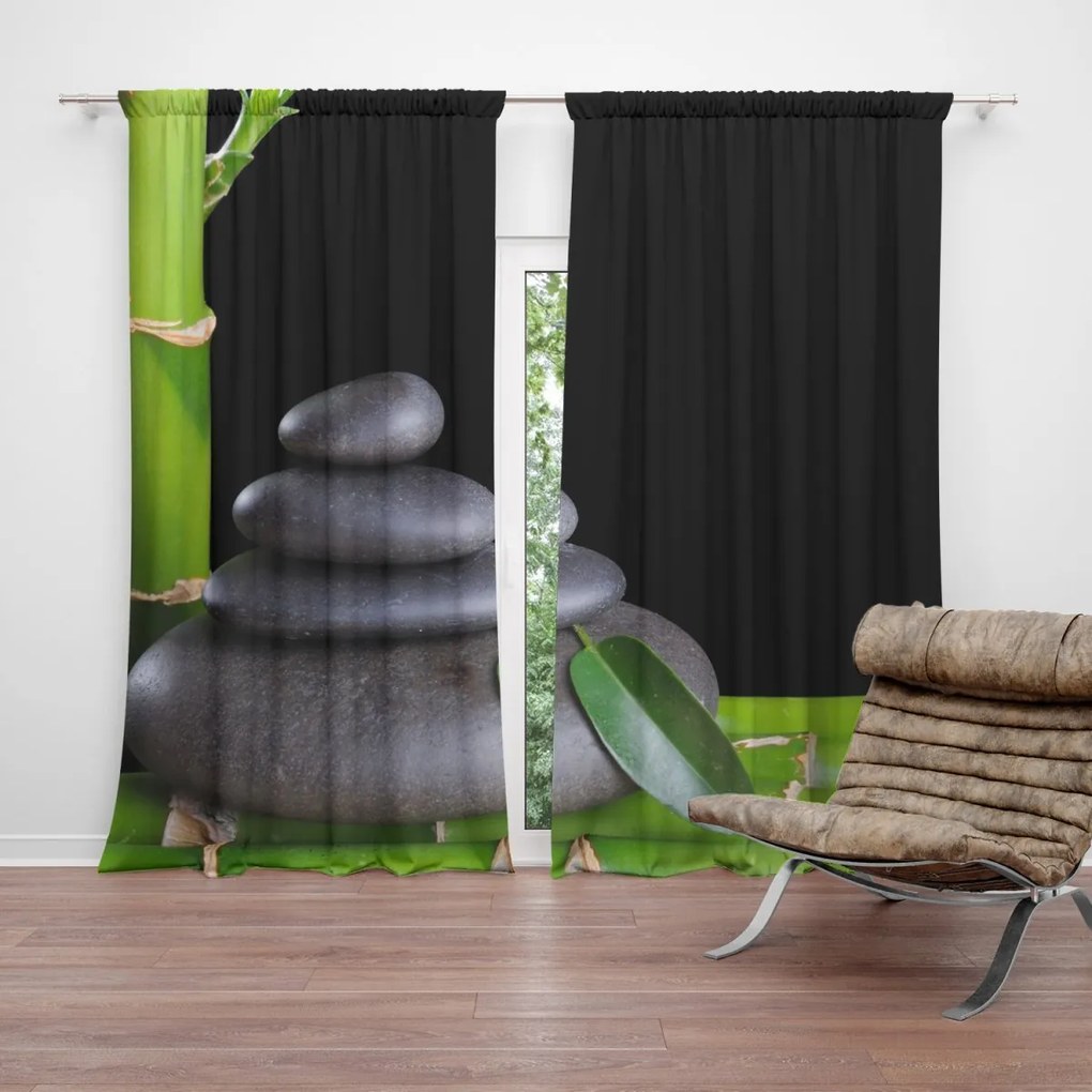 Sablio Záves Bambus a kamene: 2 ks 140x250 cm