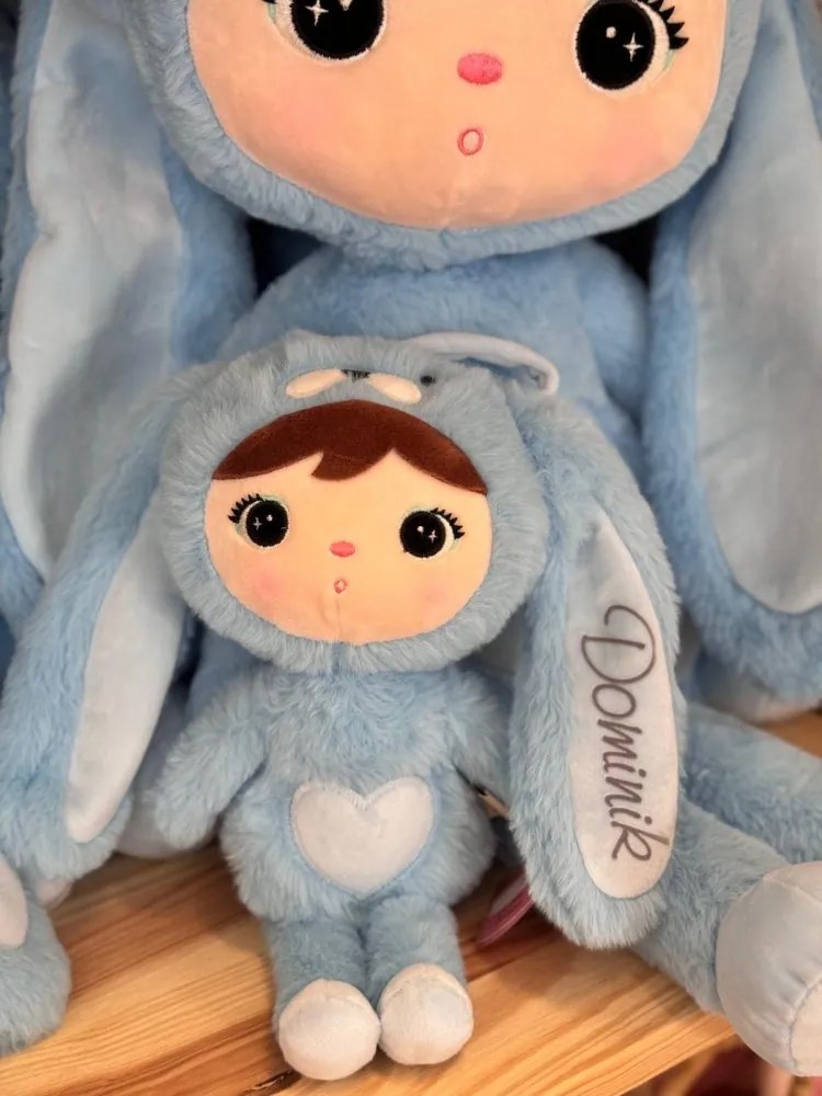 Mojkáčik - Bábika králik modrá mini 30 cm
