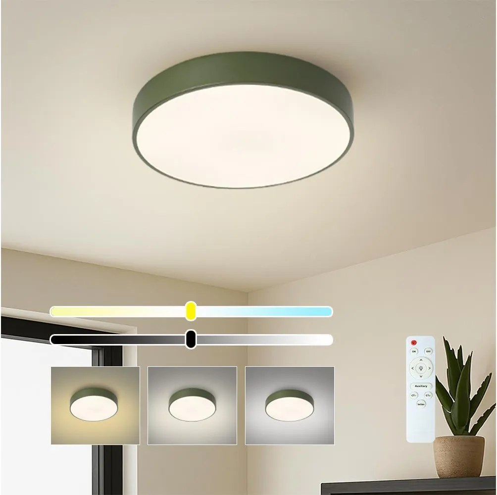 Brilagi - LED stmievateľné stropné svietidlo POOL LED/36W/230V 3000-6000K 30 cm zelené+DO