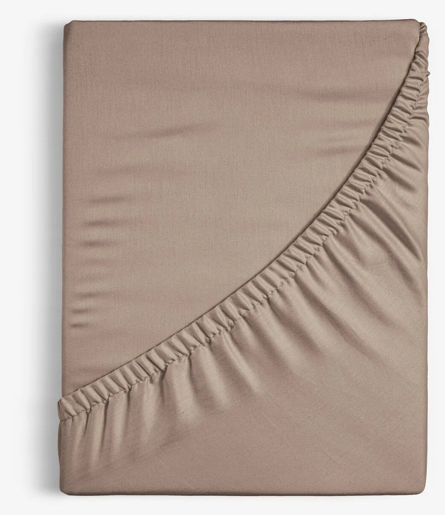 Goldea bavlnená napínacia plachta - kávová hnedá 90 x 200 cm