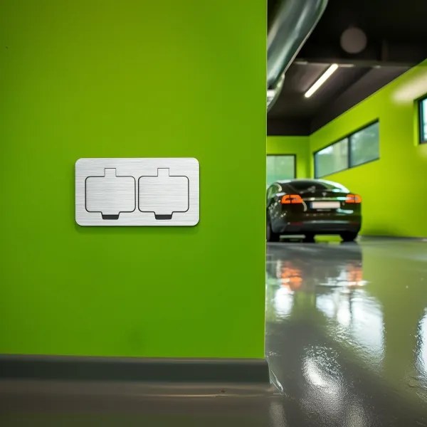 Brilagi - Vonkajšia vstavaná podlahová dvojzásuvka IP55 matný chróm obdĺžnikový