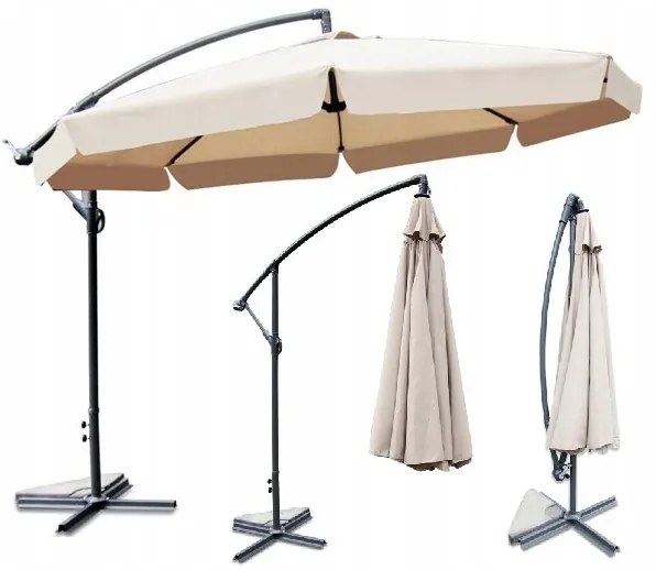 Záhradný slnečník Summer -  tmavo sivý 300 cm