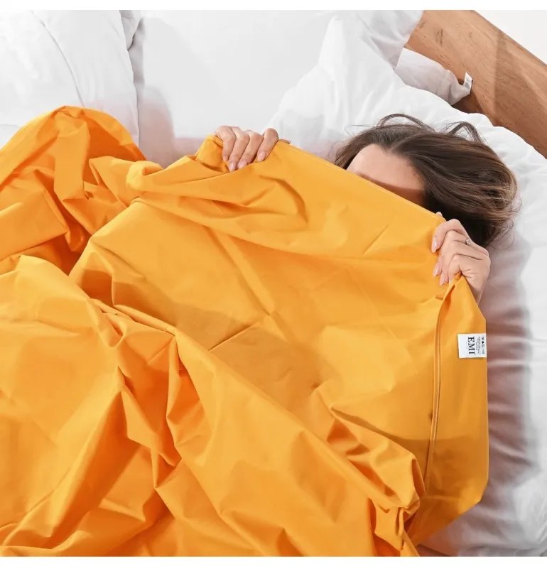 Plachta posteľná oranžová pevná EMI, Pevná plachta 140x220