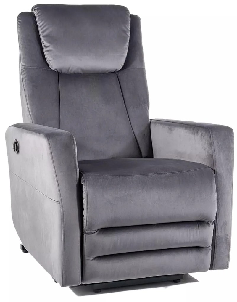 Elektrické polohovací křeslo Adonis Velvet šedé