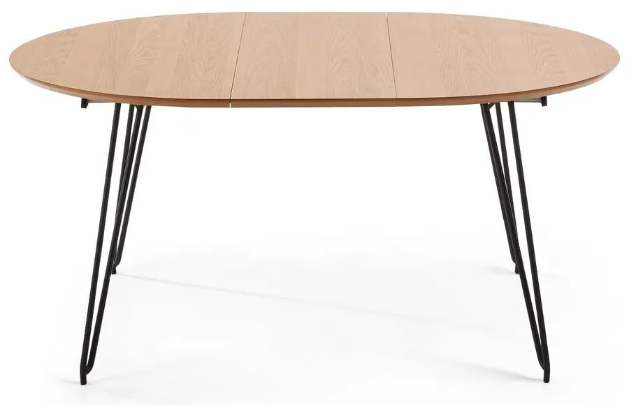 Rozkladací jedálenský stôl s doskou v dubovom dekore Kave Home Novaks, ø 120 cm
