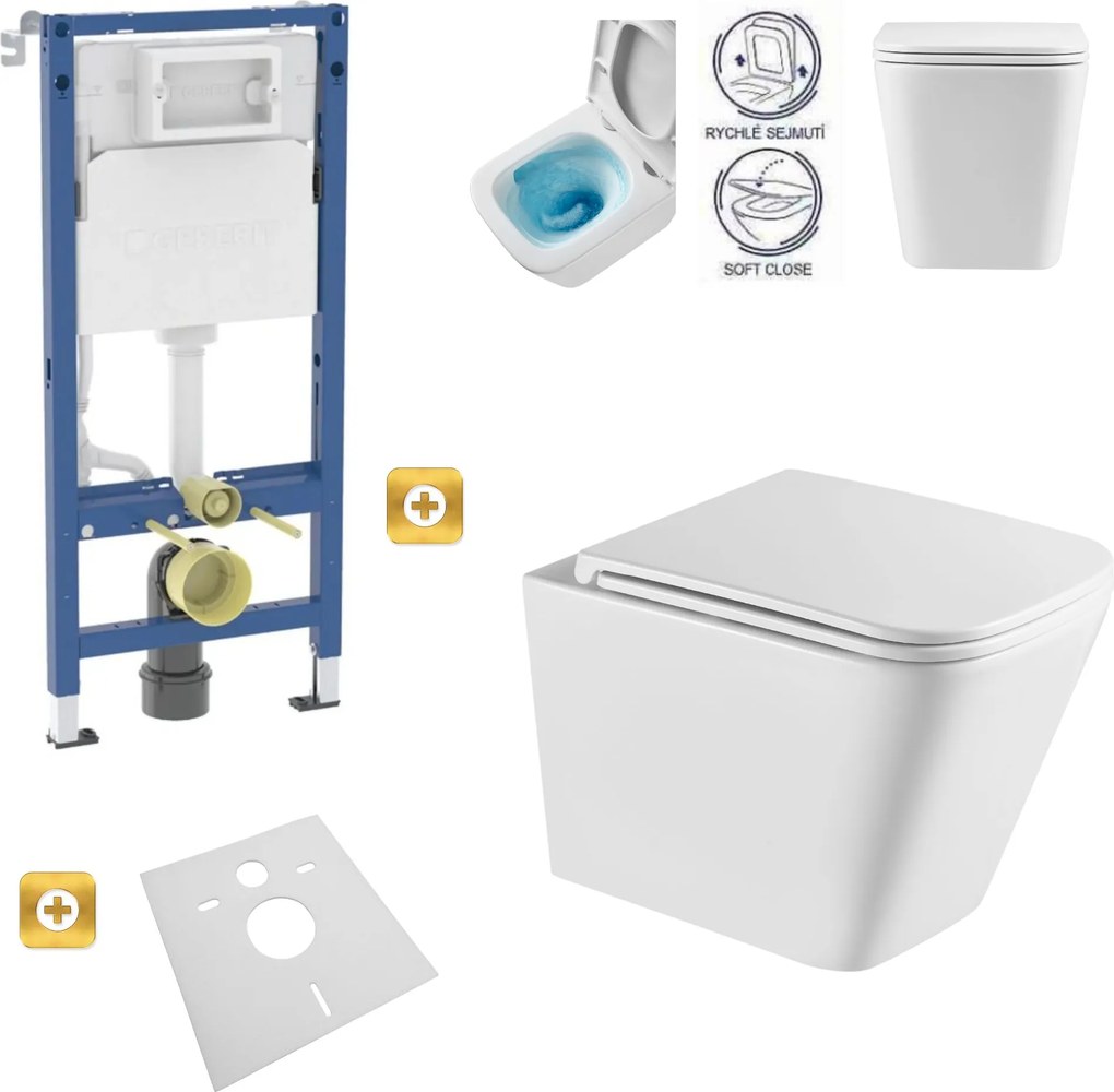 Závesný set GEBERIT Duofix Basic+ WC misa Erga Mery+ 51x36 cm + WC sedadlo, biela, GEBERIT-MERY-TO2-WH-SET