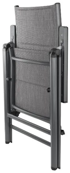 Livarno home Hliníkové kreslo Toronto s vysokým operadlom, antracitové, 4 kusy  (800008984)