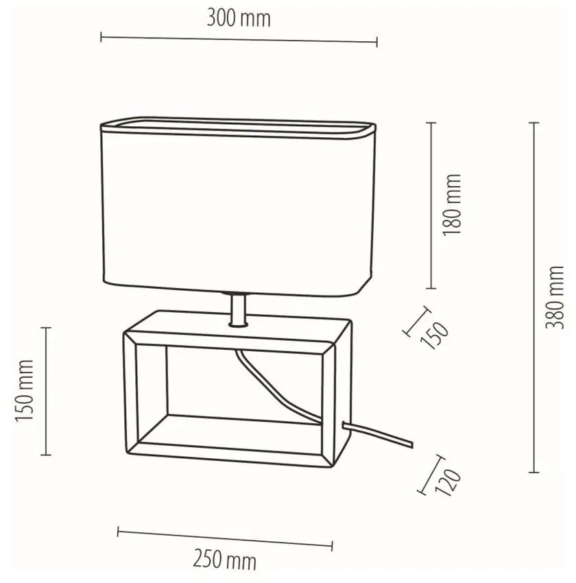 Stolová lampa Cadre 1xE27 Max.25W Orech/čierna/biela