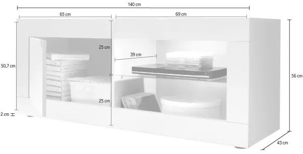 Televízny stolík NERILA biely