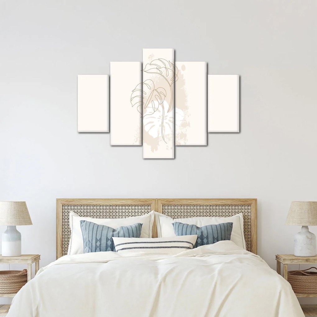 Obraz - Line art monstera N⁰1 (150x105 cm)