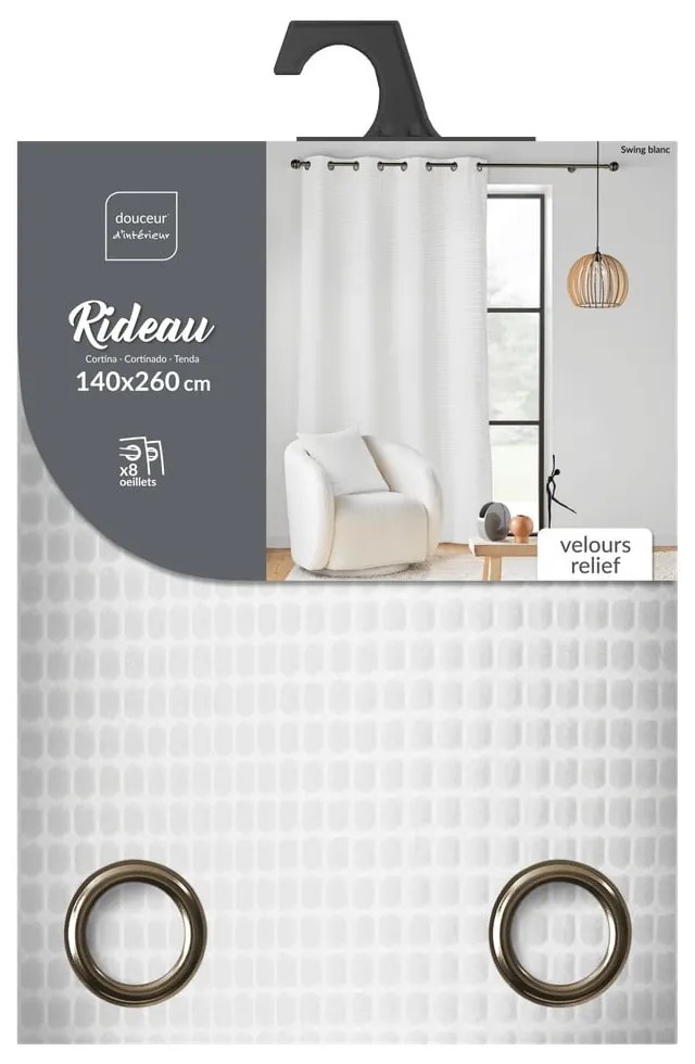 Biely zamatový záves 140x260 cm Swing – douceur d'intérieur