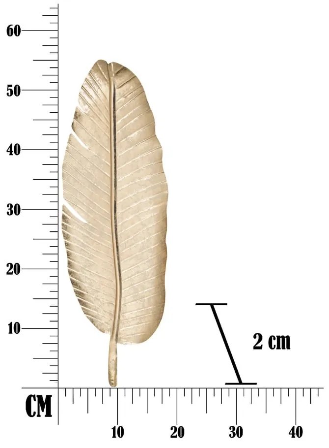Dekorácia v zlatej farbe Mauro Ferretti Leaf, 55,5 × 18 cm
