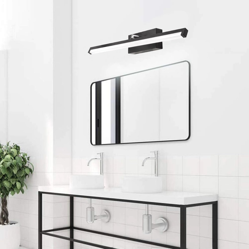 Toolight Toolight, LED kúpeľňové svietidlo nad zrkadlo 12W 50CM APP373-1W, čierna, OSW-05003