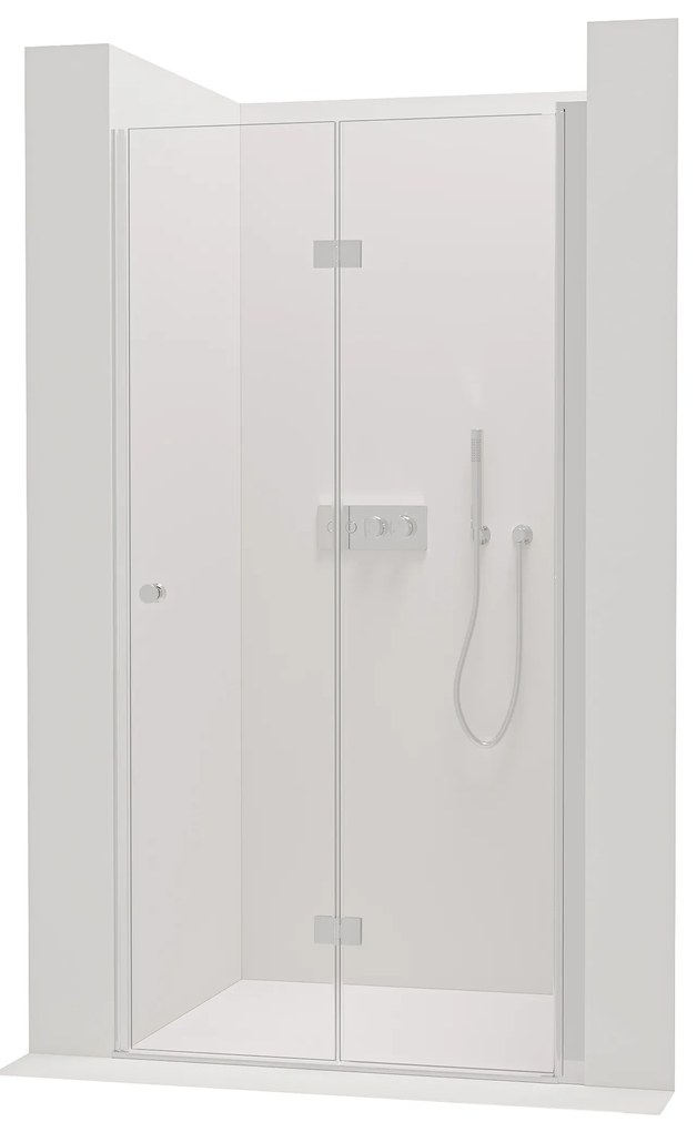 Cerano Volpe, skladacie sprchové dvere 90x190 cm, 6mm číre sklo, chrómový profil, CER-CER-423300
