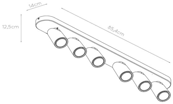 Lucide 23954/31/30 - LED Bodové svietidlo XYRUS 6xGU10/5W/230V čierna