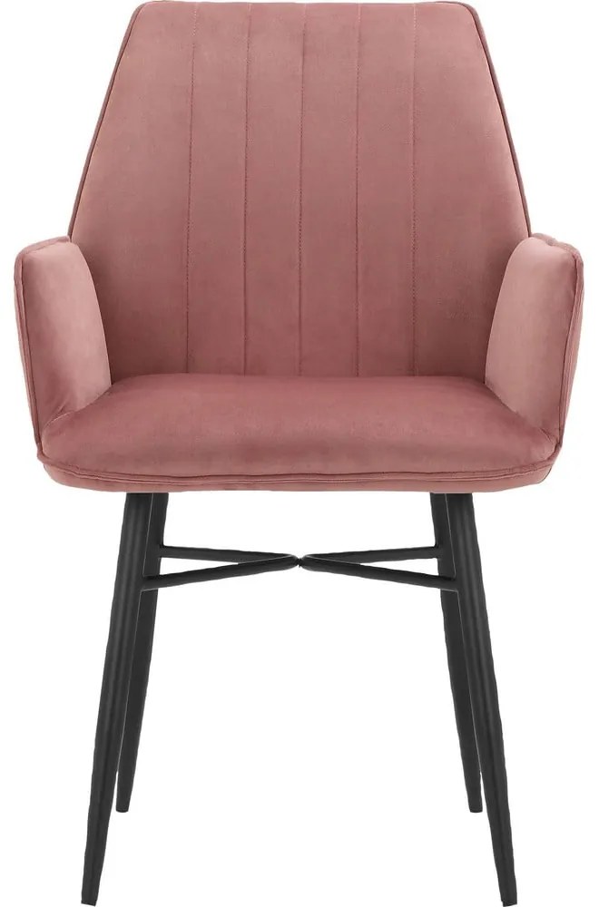 Svetloružové čalúnené jedálenské kreslá v súprave 2 ks Anzo – Støraa