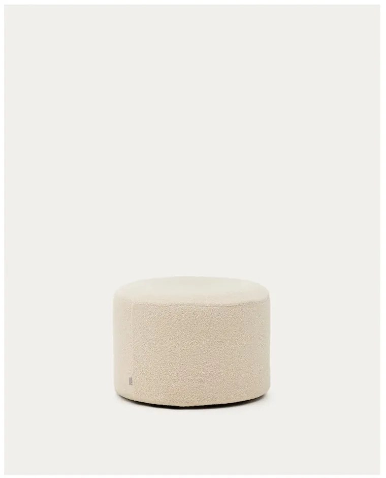 Krémový taburet z textílie buklé Kaeli – Kave Home