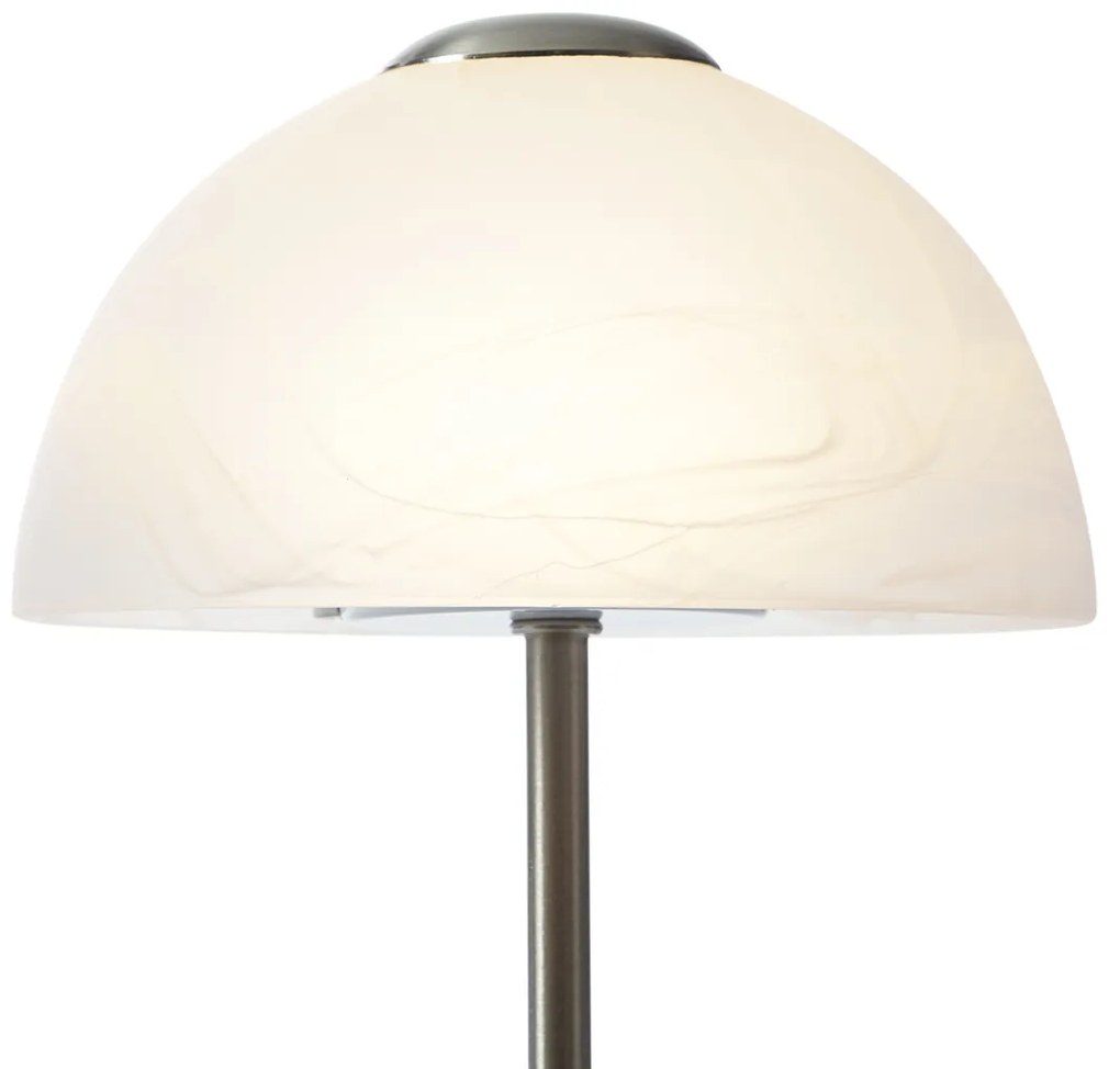 Dizajnová stolná lampa oceľová s opálovým sklom vrátane LED stmievateľná - Joya