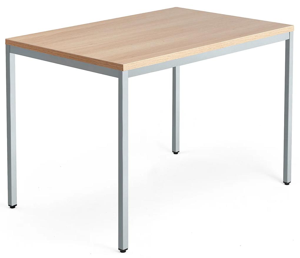 Kancelársky pracovný stôl QBUS, 1200x800 mm, dub/strieborná