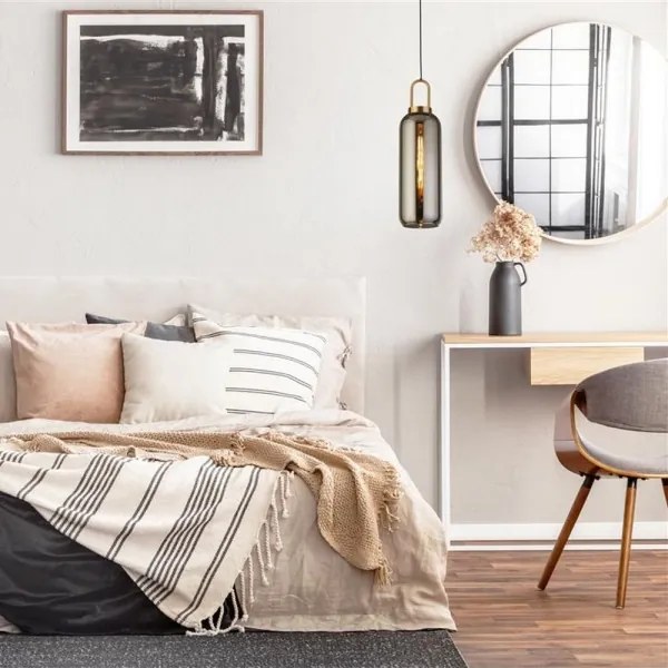 Searchlight 46641-1SM - Luster na lanku PIPETTE 1xE27/60W/230V lesklá