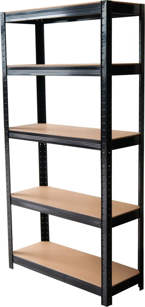 Regál Racks, kovový, MDF, 5 políc,  antracit (1800 x 900 x 400 mm)