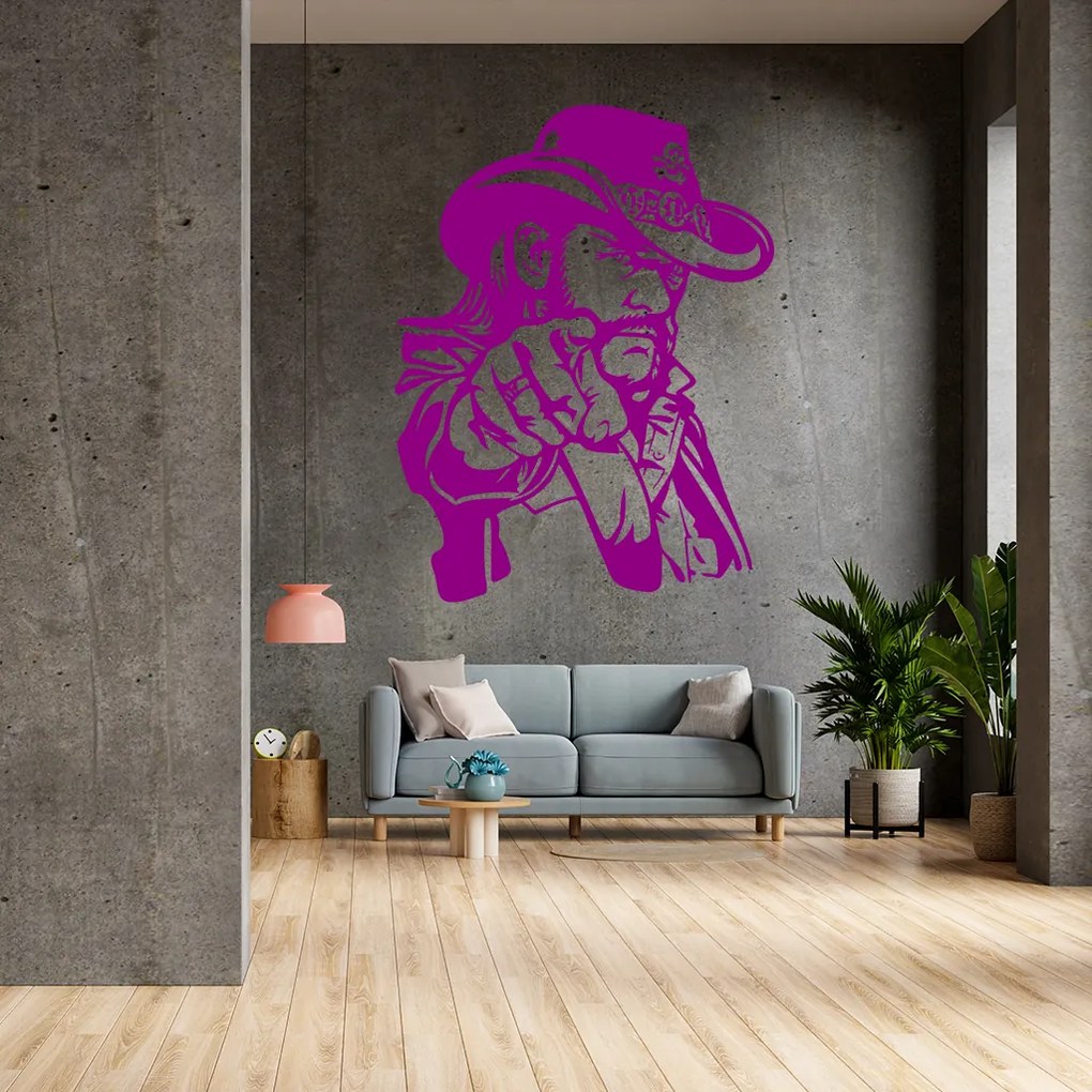 Veselá Stena Samolepka Lemmy Kilmister Farba: modrá, Veľkosť: 60 x 80 cm