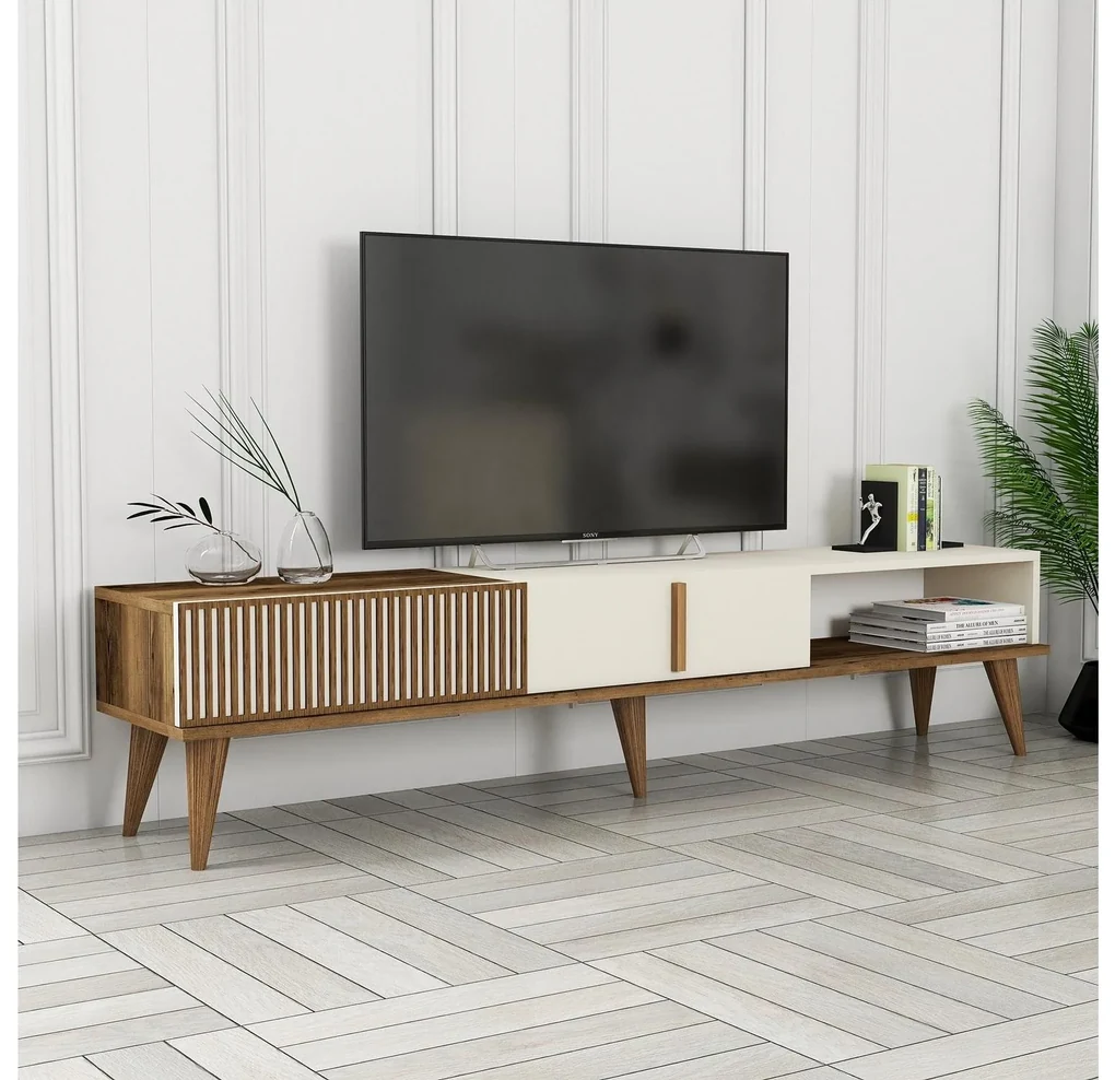 TV stolík/skrinka Tepeve (orech + krémová) . Vlastná spoľahlivá doprava až k Vám domov. 1095454